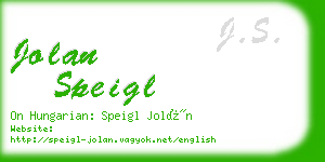 jolan speigl business card